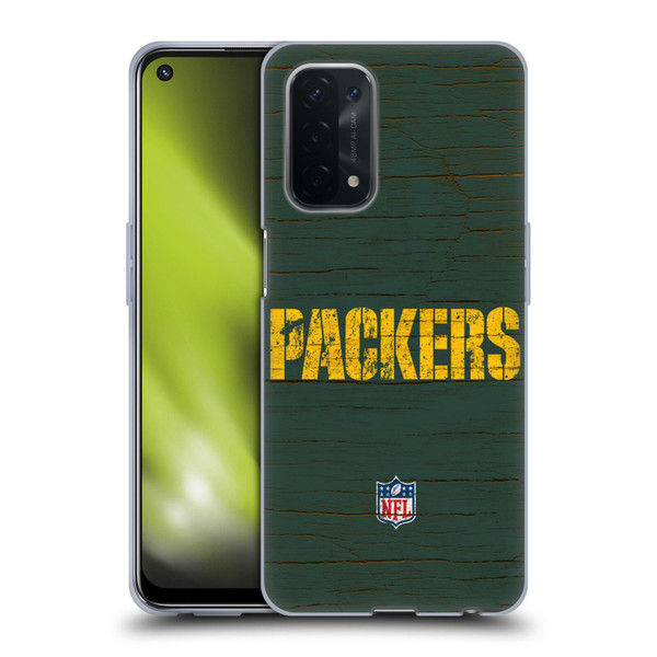 NFL Green Bay Packers Logo Distressed Look Soft Gel Case for OPPO A54 5G