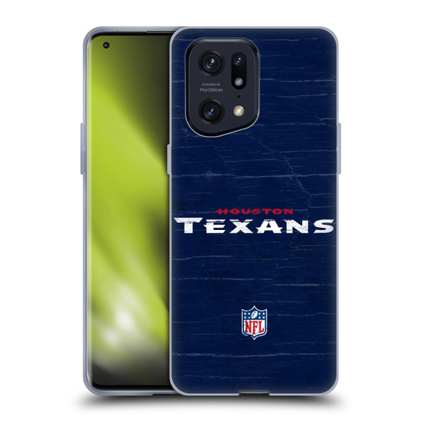 NFL Houston Texans Logo Distressed Look Soft Gel Case for OPPO Find X5 Pro