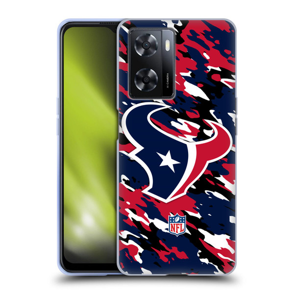 NFL Houston Texans Logo Camou Soft Gel Case for OPPO A57s