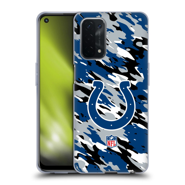 NFL Indianapolis Colts Logo Camou Soft Gel Case for OPPO A54 5G