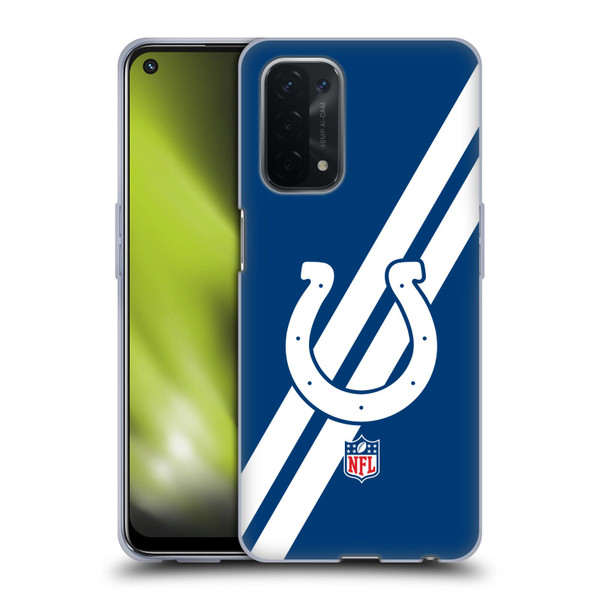 NFL Indianapolis Colts Logo Stripes Soft Gel Case for OPPO A54 5G
