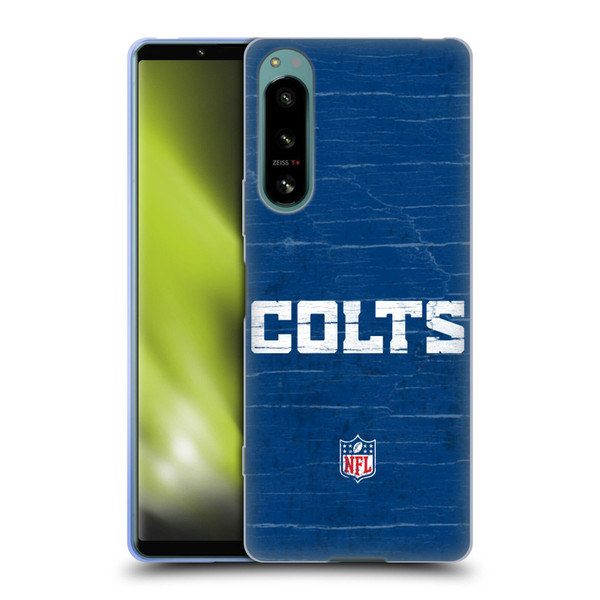 NFL Indianapolis Colts Logo Distressed Look Soft Gel Case for Sony Xperia 5 IV