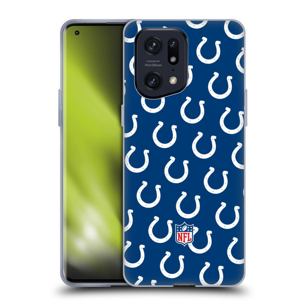 NFL Indianapolis Colts Artwork Patterns Soft Gel Case for OPPO Find X5 Pro