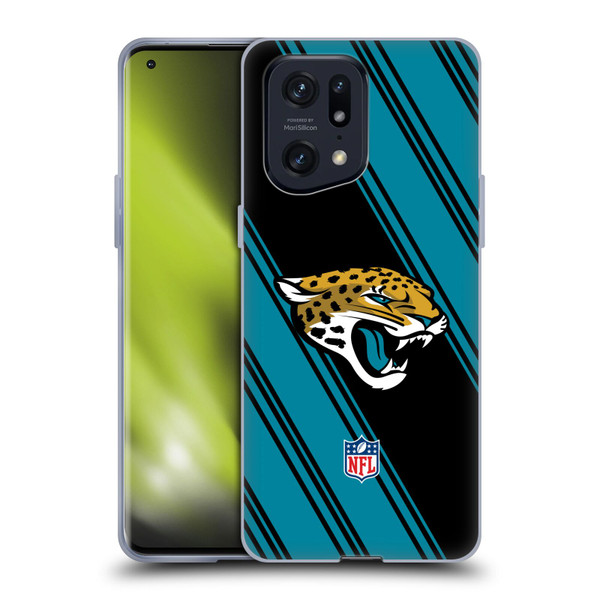 NFL Jacksonville Jaguars Artwork Stripes Soft Gel Case for OPPO Find X5 Pro