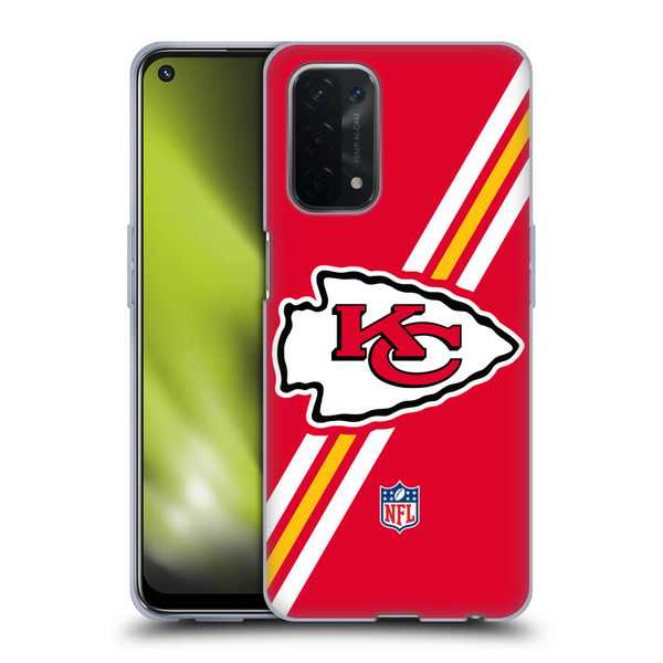 NFL Kansas City Chiefs Logo Stripes Soft Gel Case for OPPO A54 5G