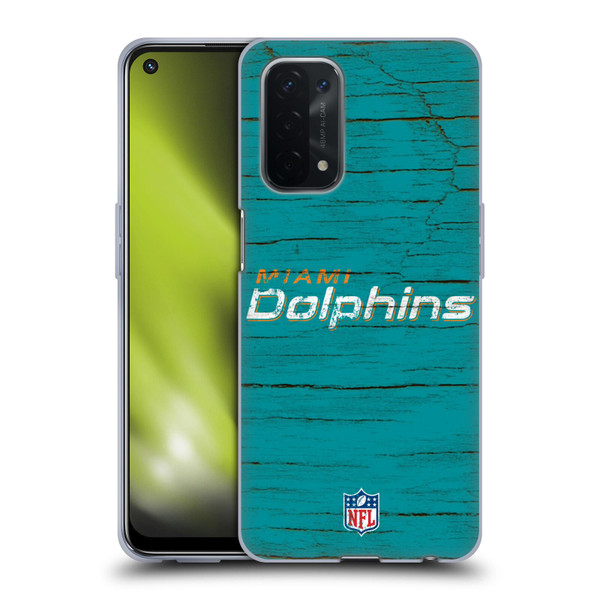 NFL Miami Dolphins Logo Distressed Look Soft Gel Case for OPPO A54 5G