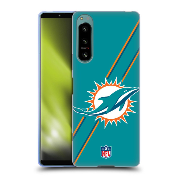 NFL Miami Dolphins Logo Stripes Soft Gel Case for Sony Xperia 5 IV