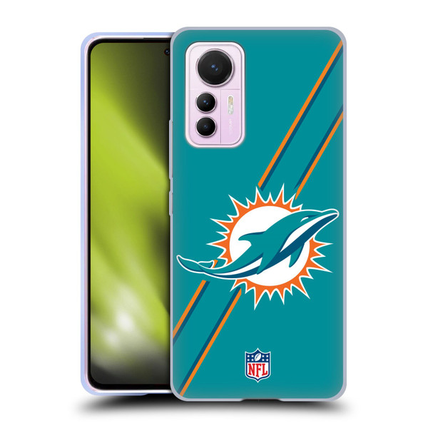 NFL Miami Dolphins Logo Stripes Soft Gel Case for Xiaomi 12 Lite