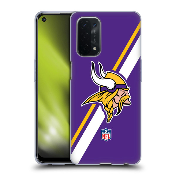 NFL Minnesota Vikings Logo Stripes Soft Gel Case for OPPO A54 5G