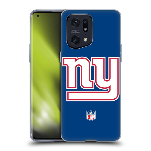 NFL New York Giants Logo Plain Soft Gel Case for OPPO Find X5 Pro
