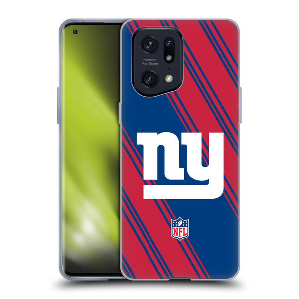 NFL New York Giants Artwork Stripes Soft Gel Case for OPPO Find X5 Pro