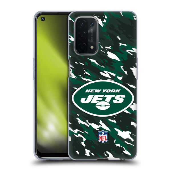 NFL New York Jets Logo Camou Soft Gel Case for OPPO A54 5G