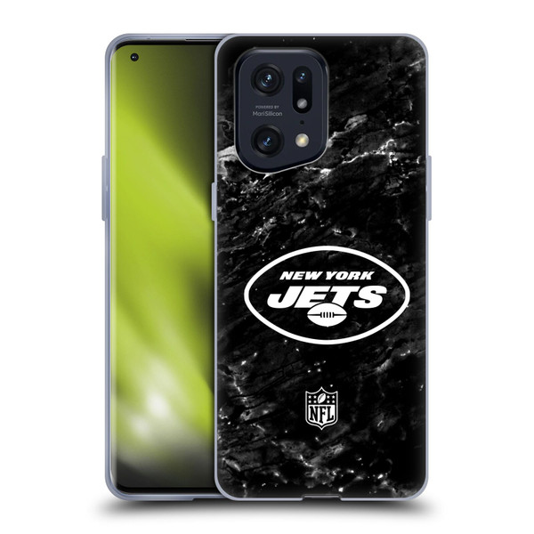 NFL New York Jets Artwork Marble Soft Gel Case for OPPO Find X5 Pro