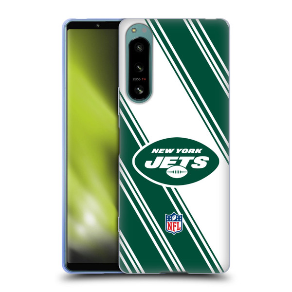 NFL New York Jets Artwork Stripes Soft Gel Case for Sony Xperia 5 IV