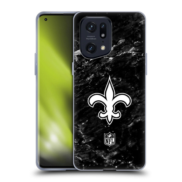 NFL New Orleans Saints Artwork Marble Soft Gel Case for OPPO Find X5 Pro