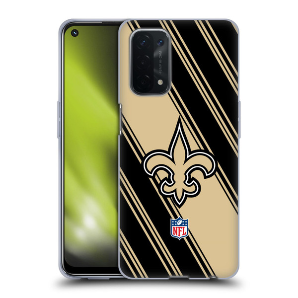 NFL New Orleans Saints Artwork Stripes Soft Gel Case for OPPO A54 5G