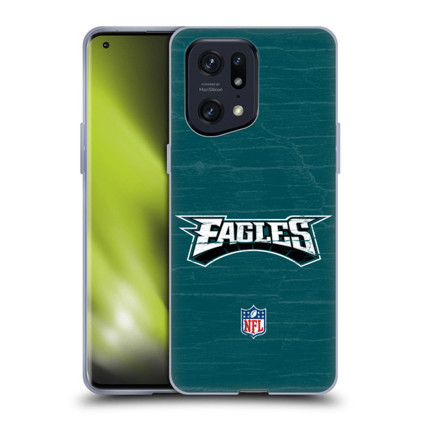 NFL Philadelphia Eagles Logo Distressed Look Soft Gel Case for OPPO Find X5 Pro