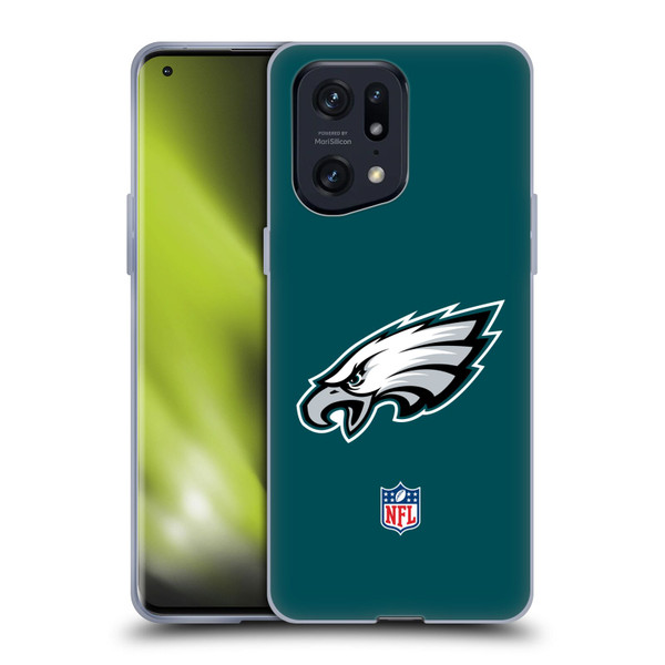 NFL Philadelphia Eagles Logo Plain Soft Gel Case for OPPO Find X5 Pro