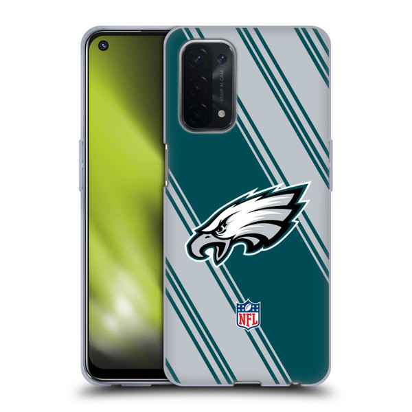 NFL Philadelphia Eagles Artwork Stripes Soft Gel Case for OPPO A54 5G