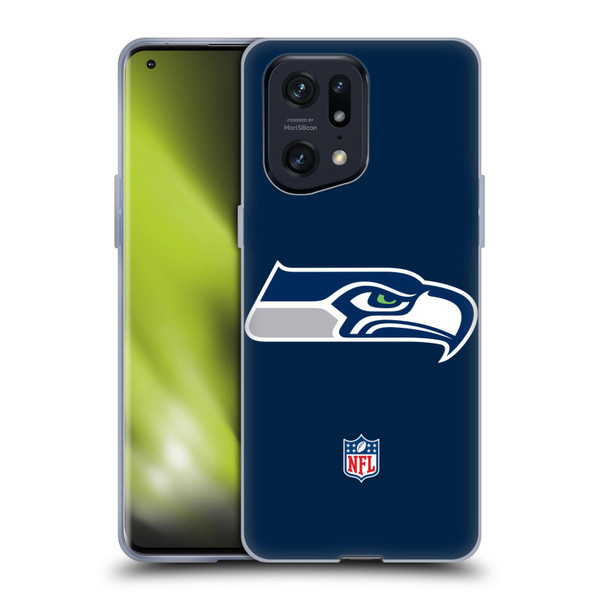 NFL Seattle Seahawks Logo Plain Soft Gel Case for OPPO Find X5 Pro