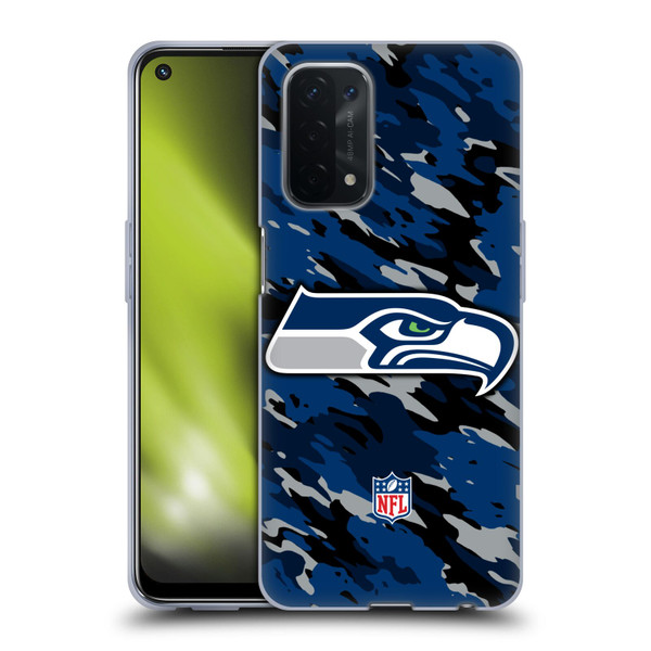 NFL Seattle Seahawks Logo Camou Soft Gel Case for OPPO A54 5G
