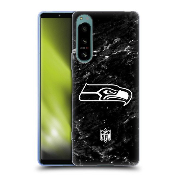 NFL Seattle Seahawks Artwork Marble Soft Gel Case for Sony Xperia 5 IV