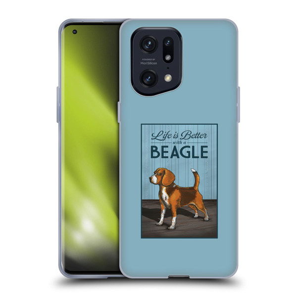 Lantern Press Dog Collection Beagle Soft Gel Case for OPPO Find X5 Pro