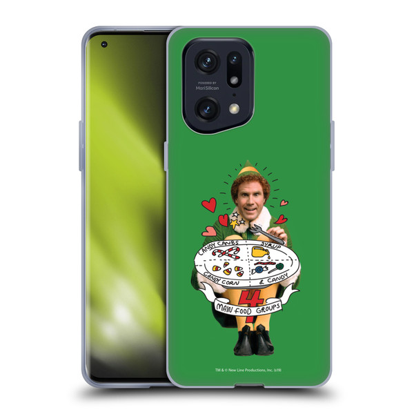 Elf Movie Graphics 2 Buddy Food Groups Soft Gel Case for OPPO Find X5 Pro