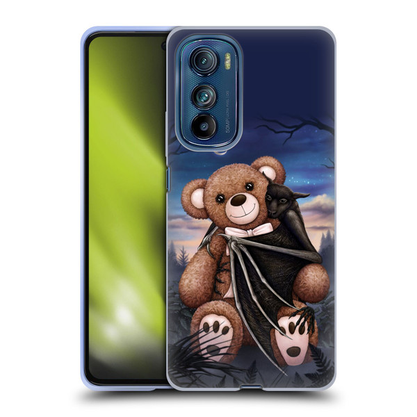 Sarah Richter Animals Bat Cuddling A Toy Bear Soft Gel Case for Motorola Edge 30