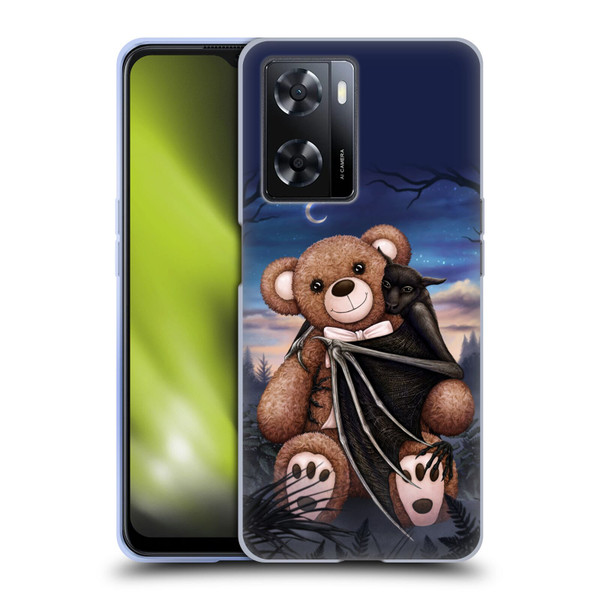 Sarah Richter Animals Bat Cuddling A Toy Bear Soft Gel Case for OPPO A57s