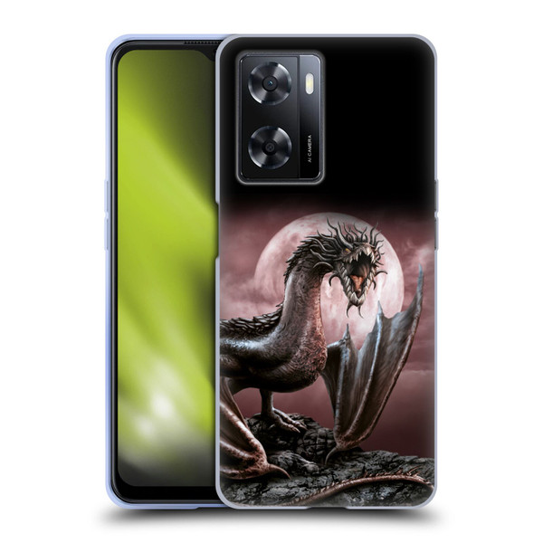 Sarah Richter Fantasy Creatures Black Dragon Roaring Soft Gel Case for OPPO A57s
