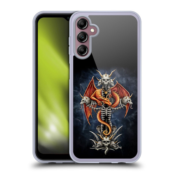 Sarah Richter Fantasy Creatures Red Dragon Guarding Bone Cross Soft Gel Case for Samsung Galaxy A14 5G