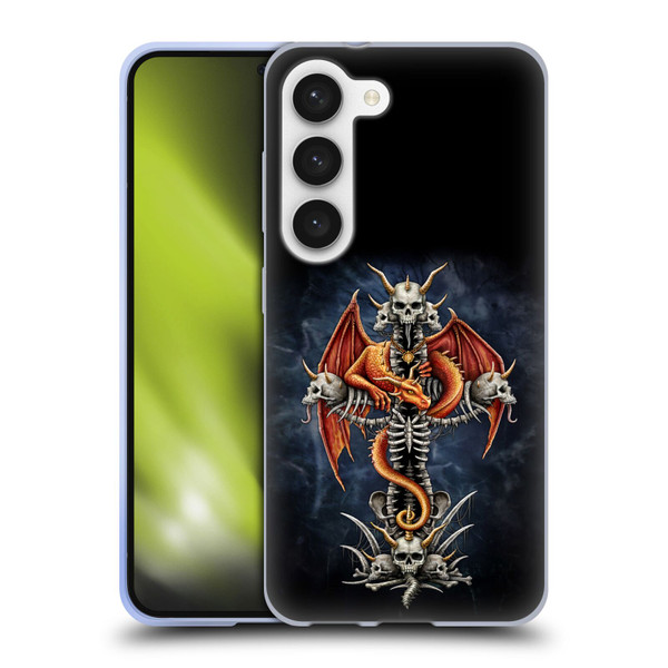 Sarah Richter Fantasy Creatures Red Dragon Guarding Bone Cross Soft Gel Case for Samsung Galaxy S23 5G