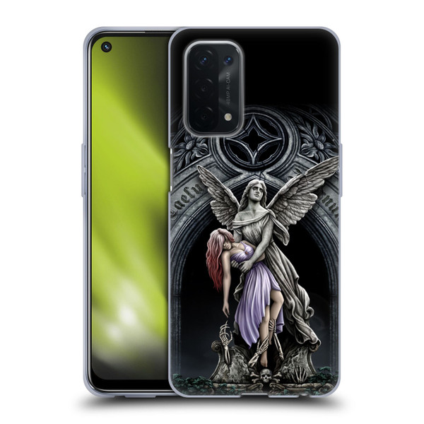 Sarah Richter Gothic Stone Angel With Skull Soft Gel Case for OPPO A54 5G