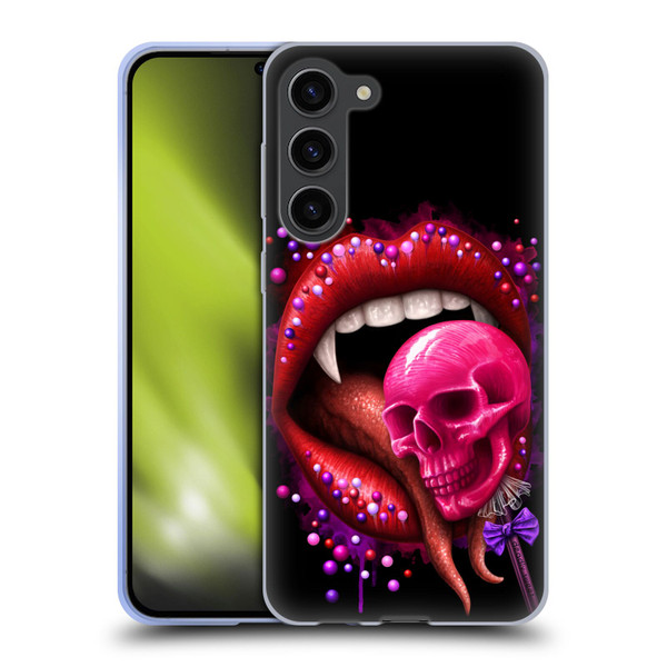 Sarah Richter Skulls Red Vampire Candy Lips Soft Gel Case for Samsung Galaxy S23+ 5G