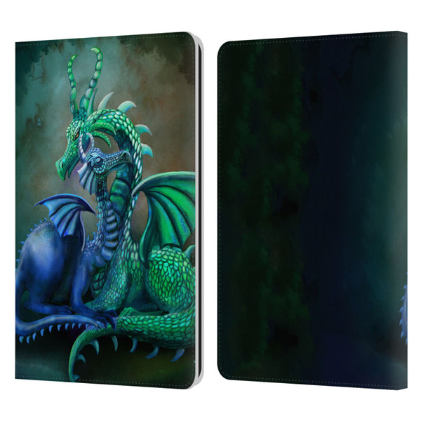 Rose Khan Dragons Green And Blue Leather Book Wallet Case Cover For Amazon Kindle Paperwhite 1 / 2 / 3
