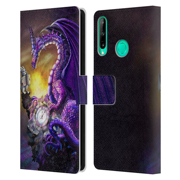 Rose Khan Dragons Purple Time Leather Book Wallet Case Cover For Huawei P40 lite E