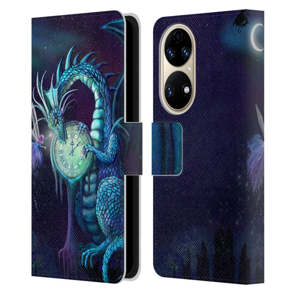 Rose Khan Dragons Blue Time Leather Book Wallet Case Cover For Huawei P50
