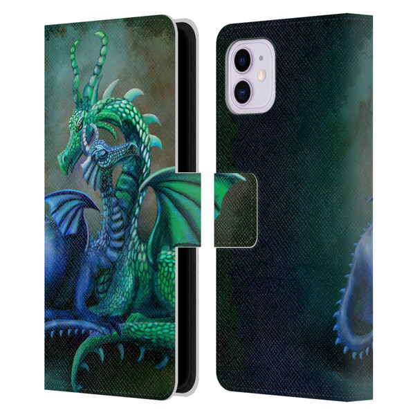 Rose Khan Dragons Green And Blue Leather Book Wallet Case Cover For Apple iPhone 11