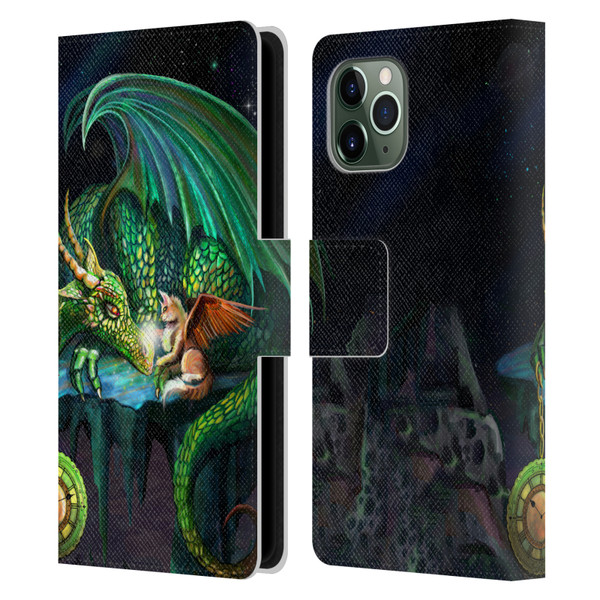 Rose Khan Dragons Green Time Leather Book Wallet Case Cover For Apple iPhone 11 Pro