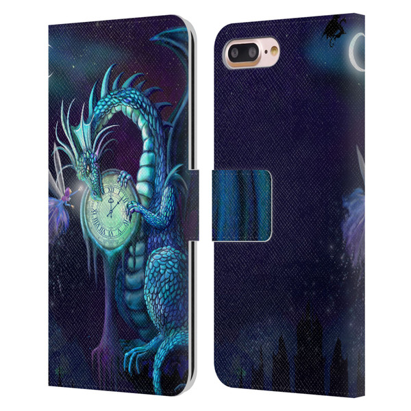 Rose Khan Dragons Blue Time Leather Book Wallet Case Cover For Apple iPhone 7 Plus / iPhone 8 Plus