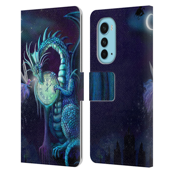 Rose Khan Dragons Blue Time Leather Book Wallet Case Cover For Motorola Edge (2022)