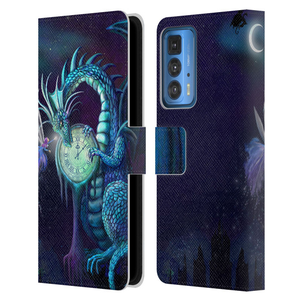 Rose Khan Dragons Blue Time Leather Book Wallet Case Cover For Motorola Edge 20 Pro