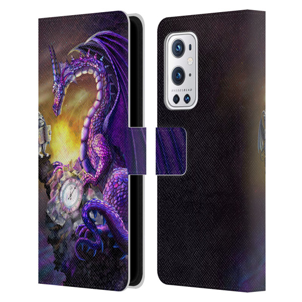 Rose Khan Dragons Purple Time Leather Book Wallet Case Cover For OnePlus 9 Pro