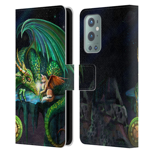 Rose Khan Dragons Green Time Leather Book Wallet Case Cover For OnePlus 9