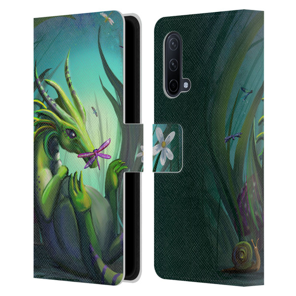 Rose Khan Dragons Baby Green Leather Book Wallet Case Cover For OnePlus Nord CE 5G