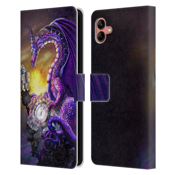 Rose Khan Dragons Purple Time Leather Book Wallet Case Cover For Samsung Galaxy A04 (2022)