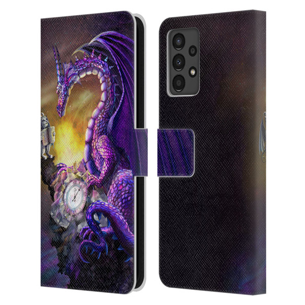 Rose Khan Dragons Purple Time Leather Book Wallet Case Cover For Samsung Galaxy A13 (2022)