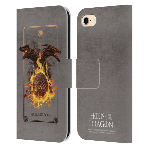 House Of The Dragon: Television Series Art Syrax and Caraxes Leather Book Wallet Case Cover For Apple iPhone 7 / 8 / SE 2020 & 2022