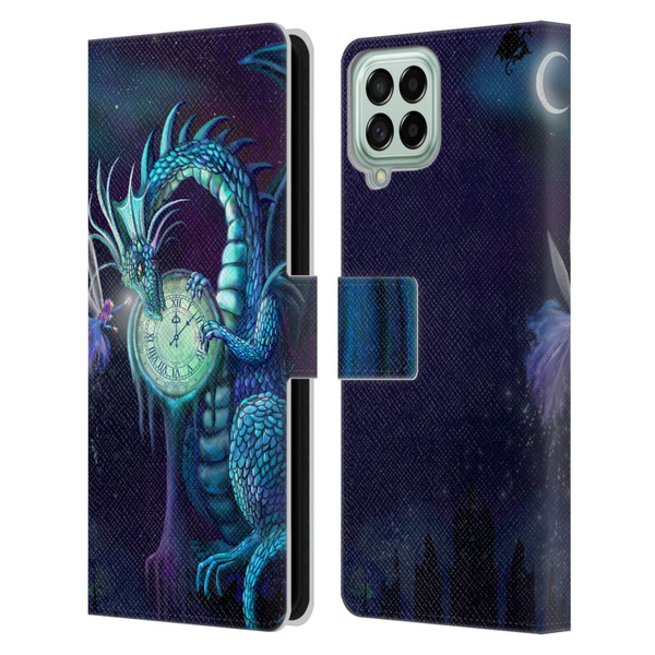 Rose Khan Dragons Blue Time Leather Book Wallet Case Cover For Samsung Galaxy M53 (2022)